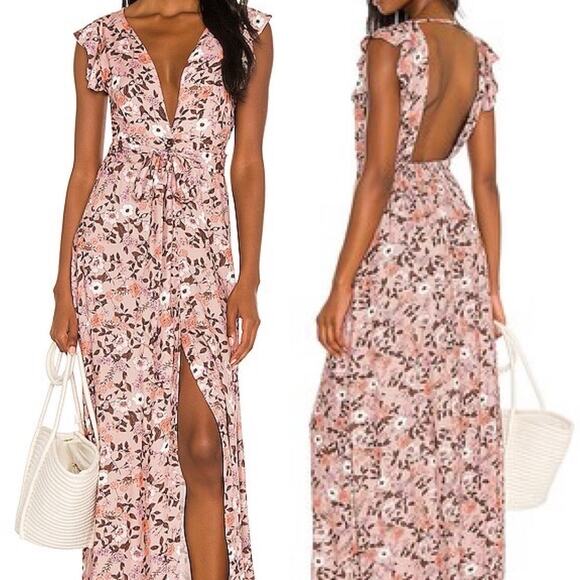 Maaji Dresses & Skirts - Maaji Ditsy Fortunata Long Cotton Linen Floral Dress Maxi Size M A000656
